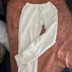 White athletic sweat pants